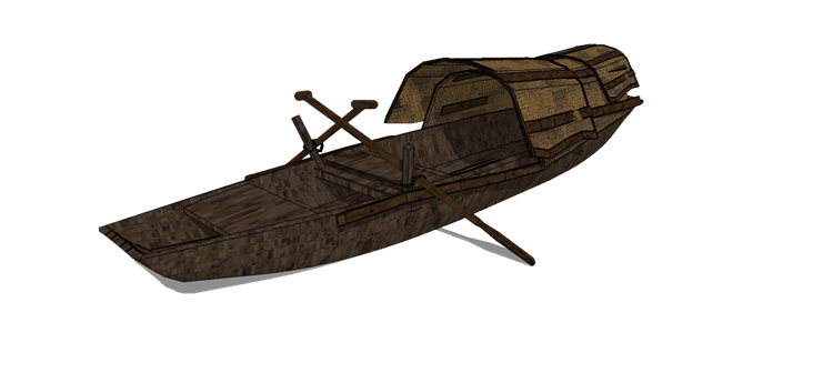 06木筏渔船SU模型4