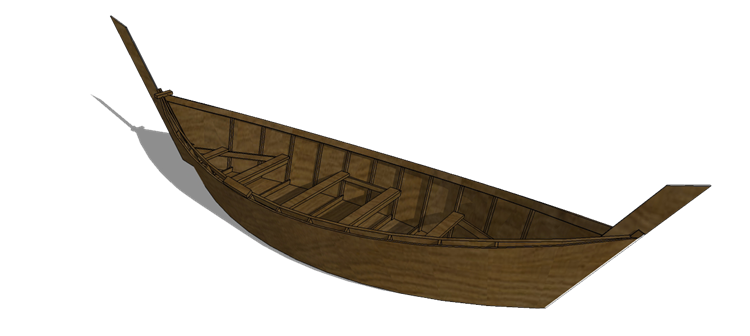 07木筏渔船SU模型5