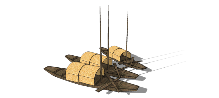 09木筏渔船SU模型7
