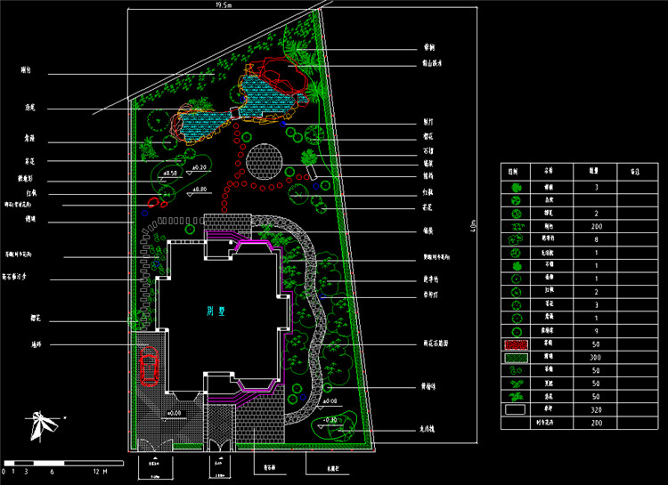 12别墅庭院景观CAD平面图