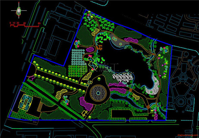 城市公园规划总图CAD1