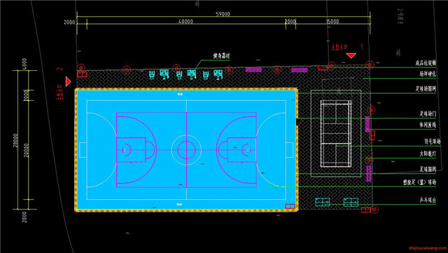 足球场设计CAD施工图4